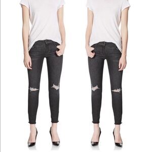 Joe's Jeans Skinny Ankle Gray Eden Finn Distressed
